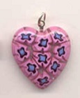 Fuchsia Pink and Blue "Lace" Heart
